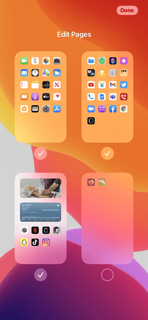 uncheck screen