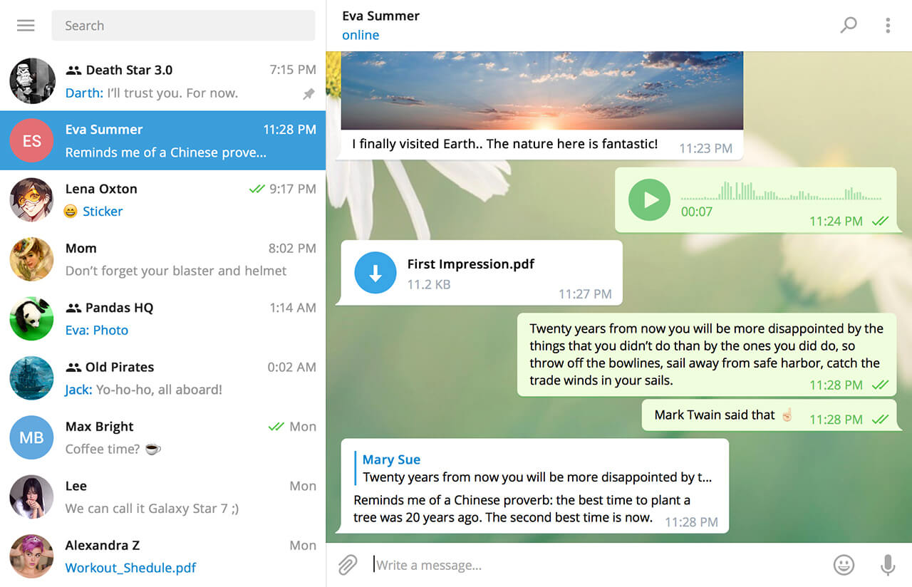telegram web chat